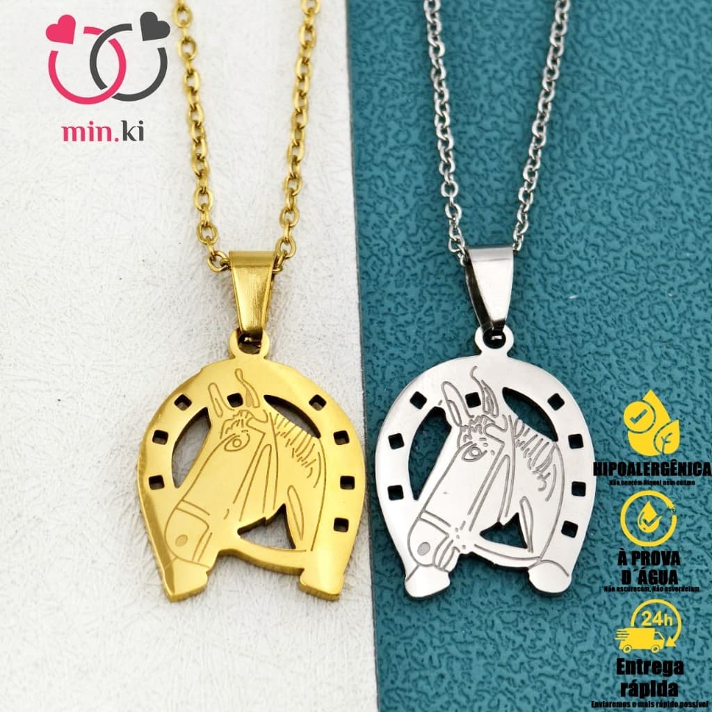 Correntes para Homens: Colar de Aço Inoxidável com Pingente Country Cavalo - Estilo Hiphop
