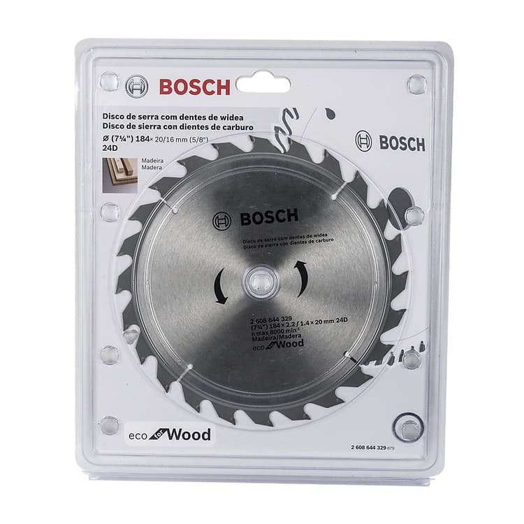 Disco de Serra Circular Bosch Ecoline 184x20mm 24 Dentes