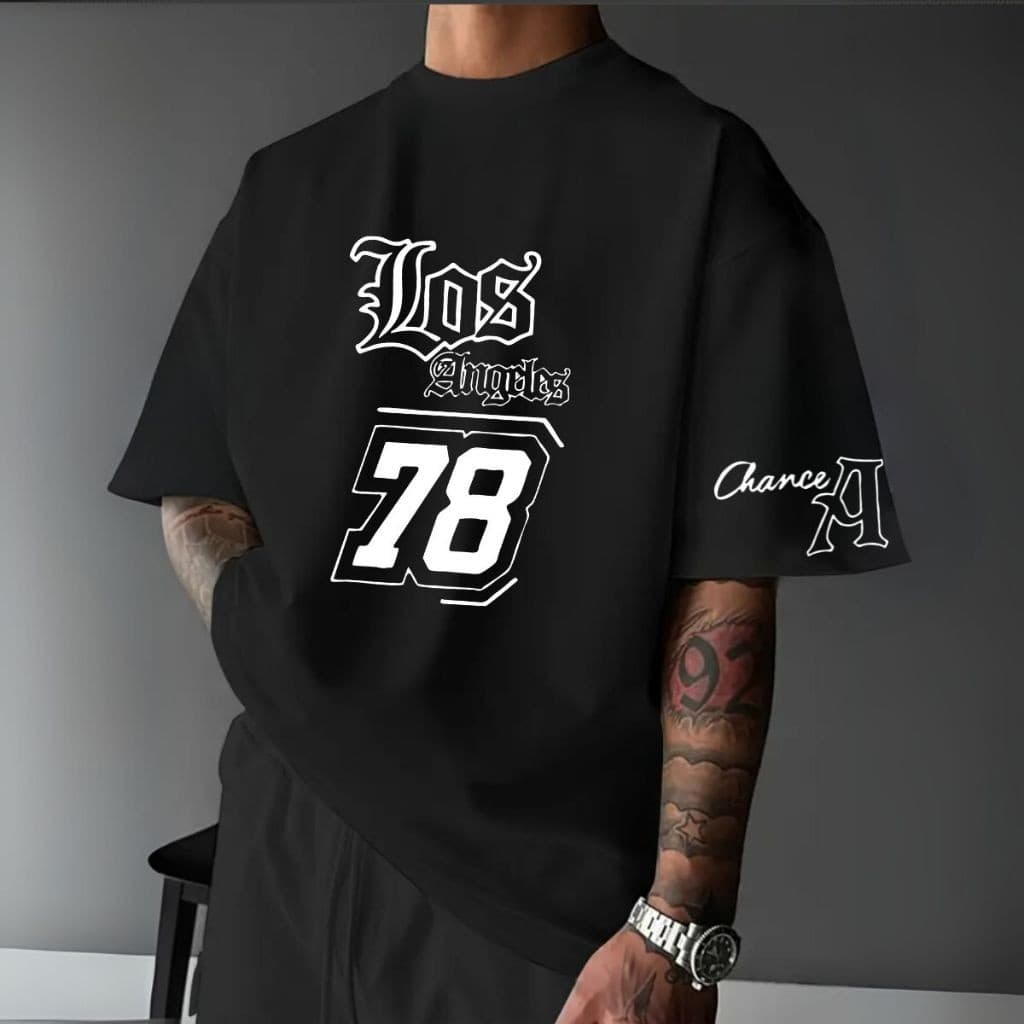 Camiseta Oversized Masculina Tecido De Algodão Esportiva Estilo Y2K Confortável