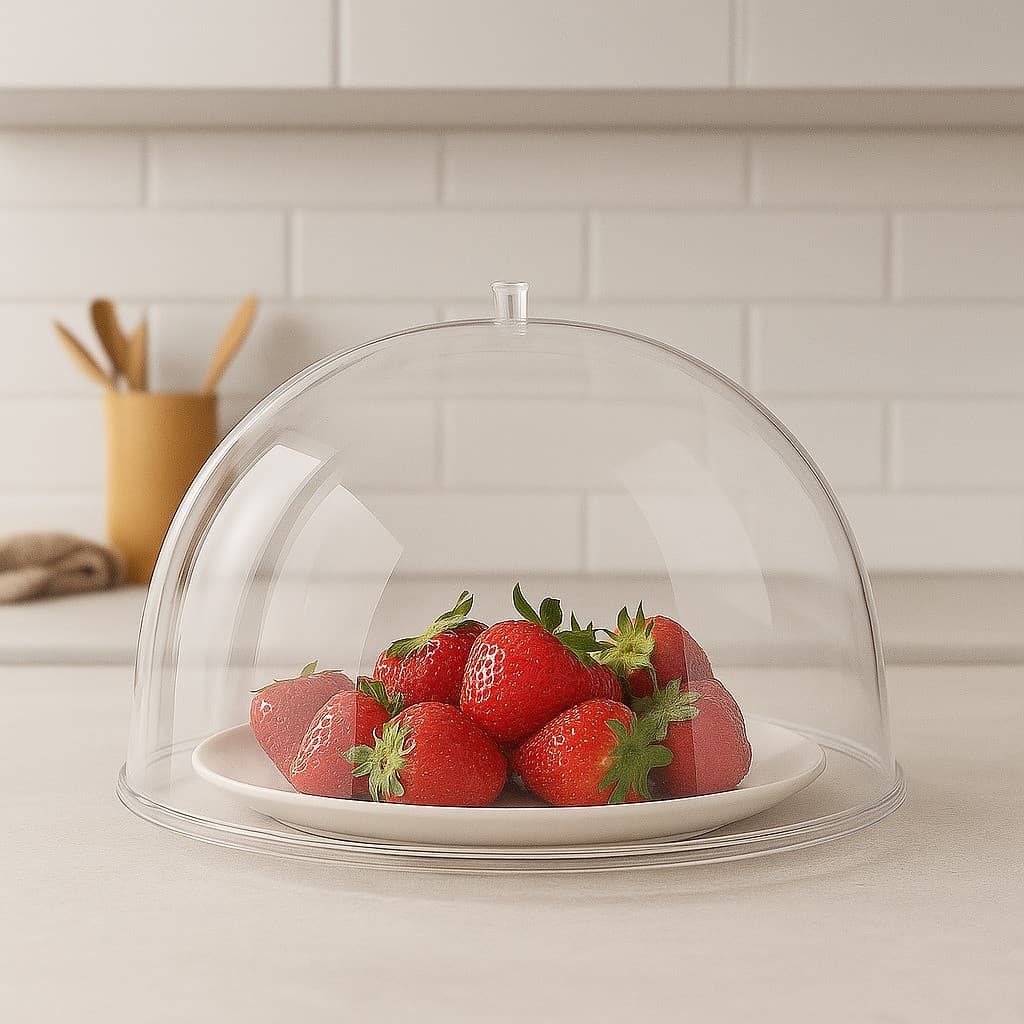 Cúpula Redonda Cristal 33cm Tampa para Bolos e Queijos