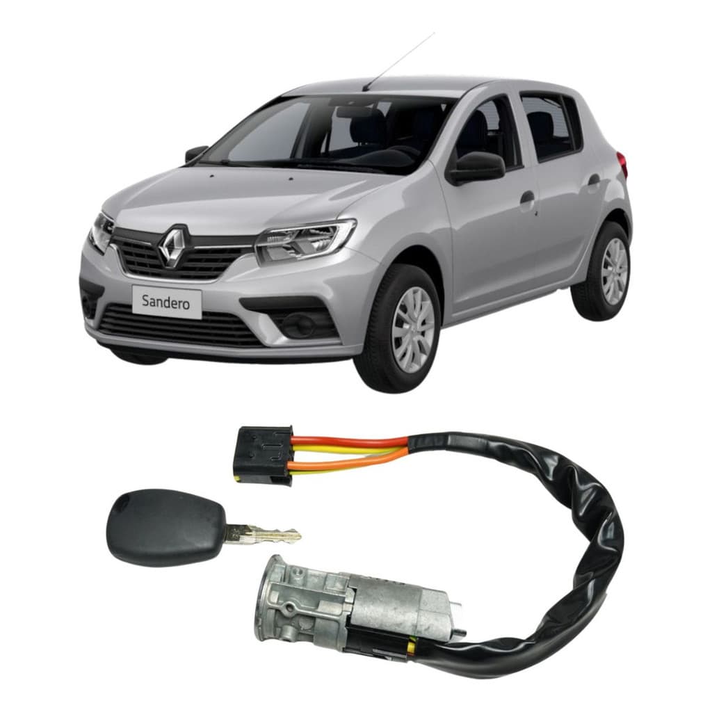 Trava Direção Com Chave E Parte Elét. Sandero 2011 2012 2013