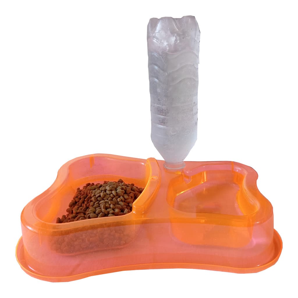 Comedouro Bebedouro Automático com Entrada Refil de Garrafa Pet 1200ml Barreira Anti Formiga PET