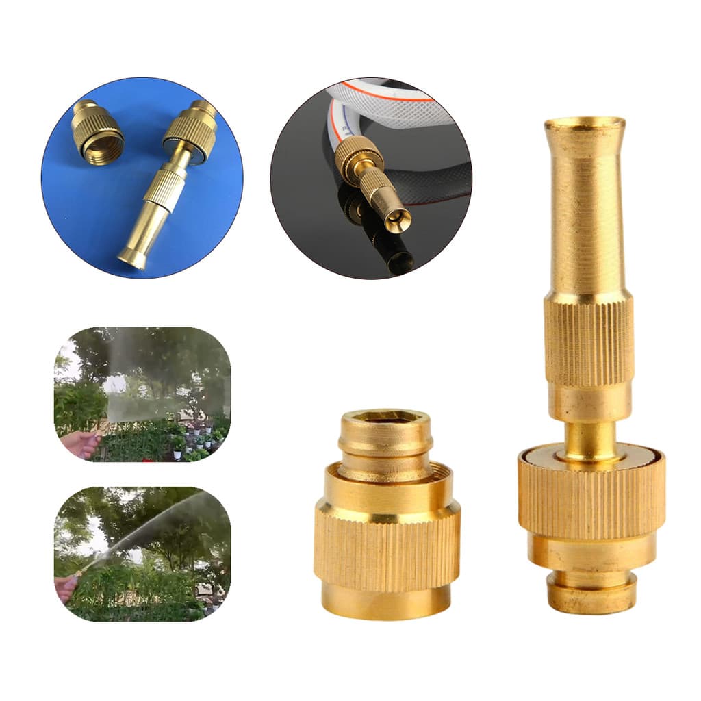 Nozzle Hose Watering Garden Water Spray Gun High Pressure Adjustable Cleaning Nozzle Metal