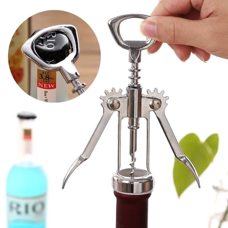 Saca Rolhas Para Vinho Abridor De Garrafa Profissional Cozinha Casa Gourmet Bebida Borboleta