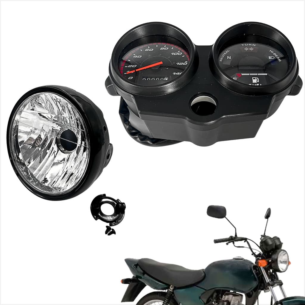 Painel + Farol Completo Moto Honda Cg Titan 125 1999 2000 2001 2002 2004 Com Trava e Fiação Completa