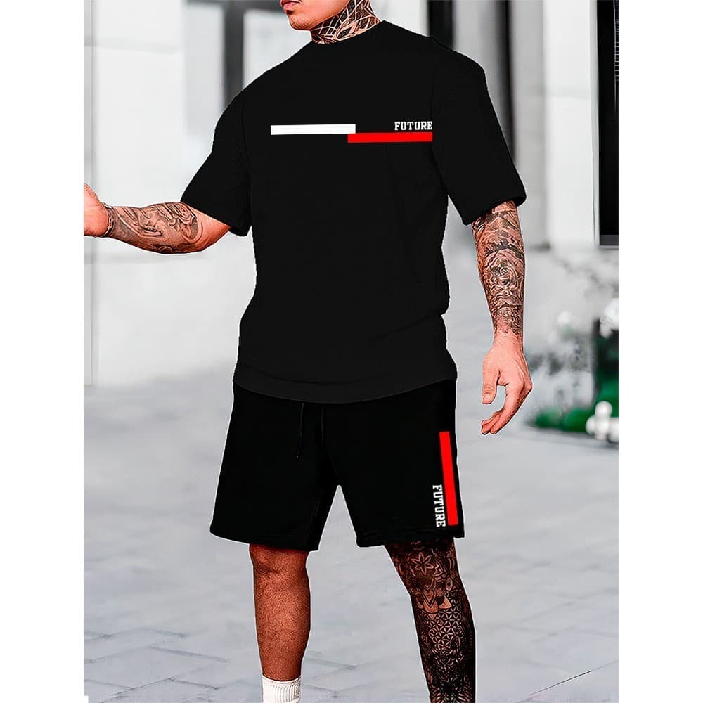 Conjunto Camiseta e Short Tactel Masculino Kit Camisa E Bermuda