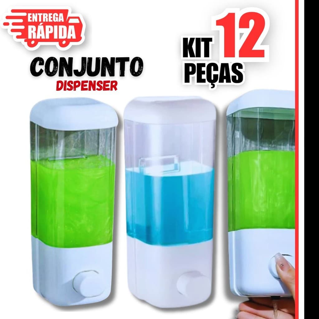 12 Unidades Dispenser Sabonete Líquido Sabão Álcool Gel Detergente Casa Banheiro Cozinha Variáveis