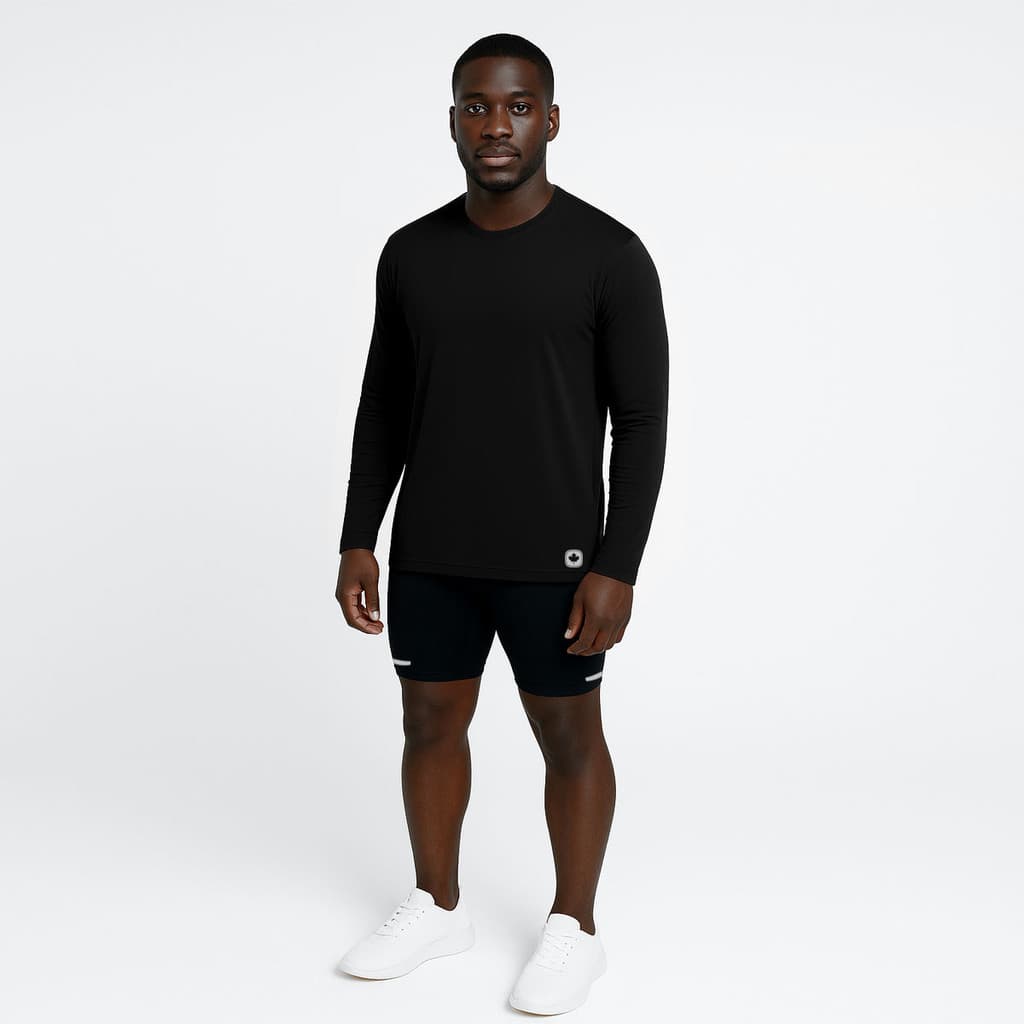 Conjunto Térmico Frio Camisa Bermuda de Compressão Esportiva