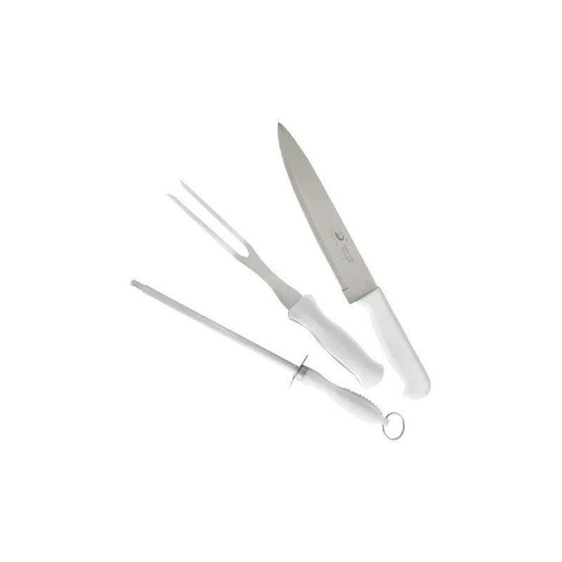 Conjunto 3 Peças Para Churrasco Garfo Faca e Xaira