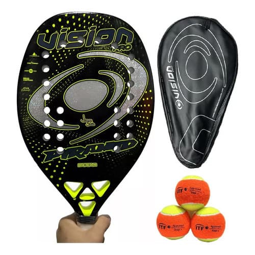 Raquete De Beach Tenis Vision Pro Pyramid 2024 Blue Kevlar
