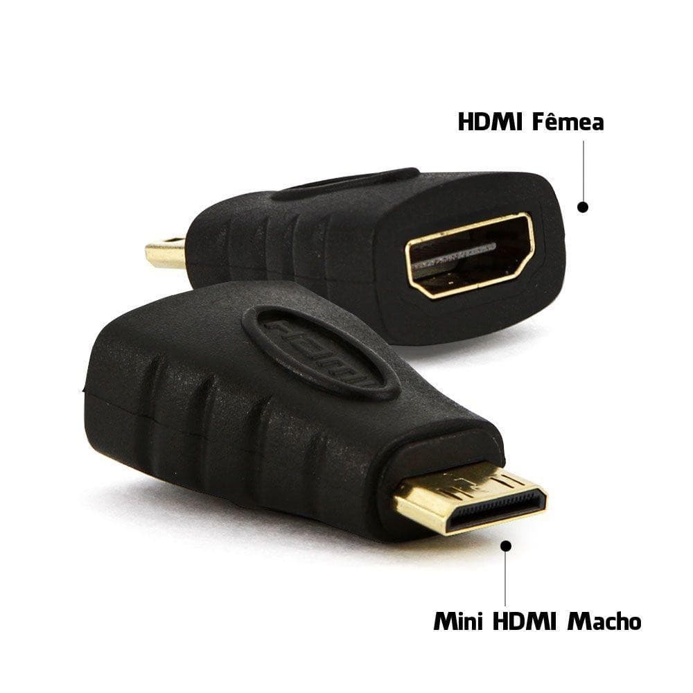 Adaptador MINI HDMI Macho x HDMI Fêmea Para Cabo HDMI