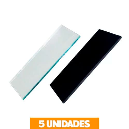 5x Lente para mascara de solda Preta (ton 10) ou Incolor - Kalipso