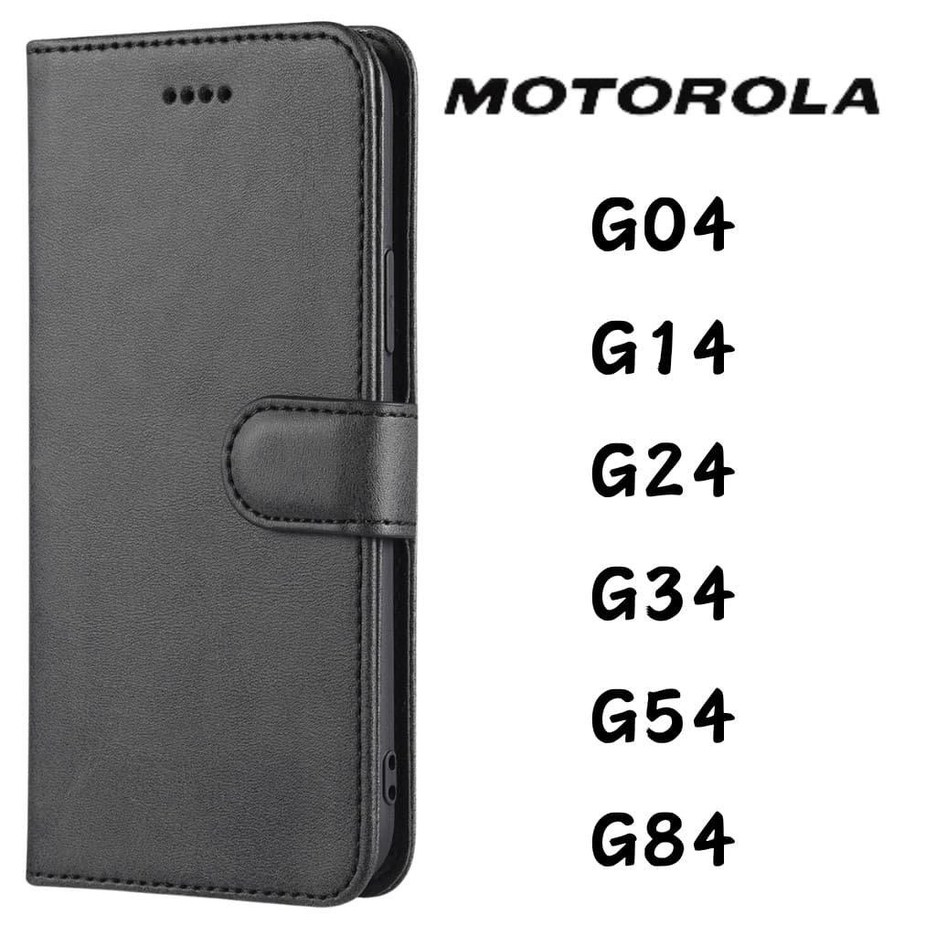 Capa Carteira Protetora Confortável Couro Sintético Para Motorola G04 G14 G24 G34 G54 G84
