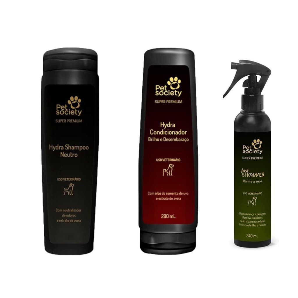 Kit Premium com Banho a Seco Pet Society Banho e Tosa
