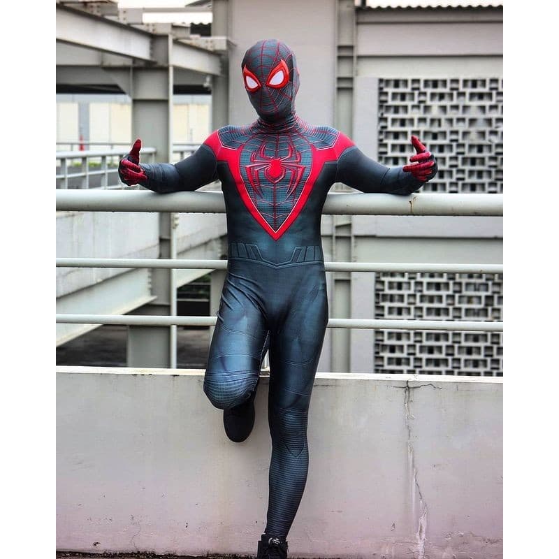 Fantasia Cosplay Homem Aranha Miles Ultimate versões PS4 PS5 GAME Para Festas Eventos e Carnaval