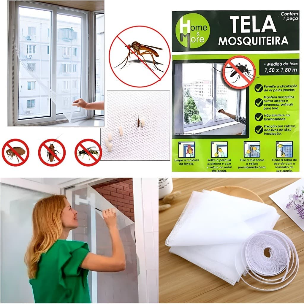 Tela Mosquiteiro Anti-inseto Mosquito Janela Com Autocolante