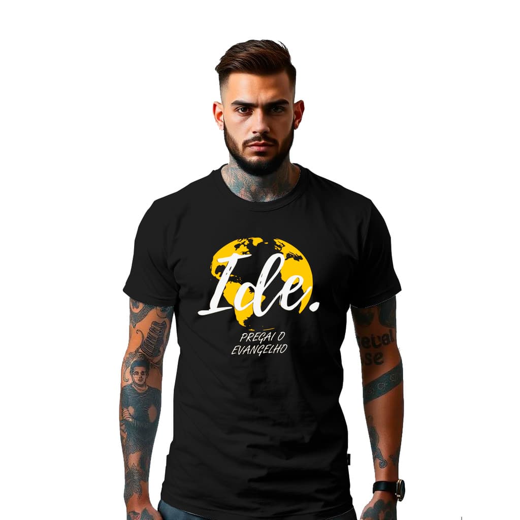 Camiseta IDE Pregai o Evangelho  Estampa personalizada Gospel Camisa Evangélica 100% Algodão Malha 30.1  - Envio rápido