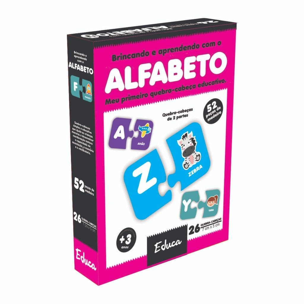 Quebra-Cabeça Montando o Alfabeto – Brinquedo Educativo Infantil