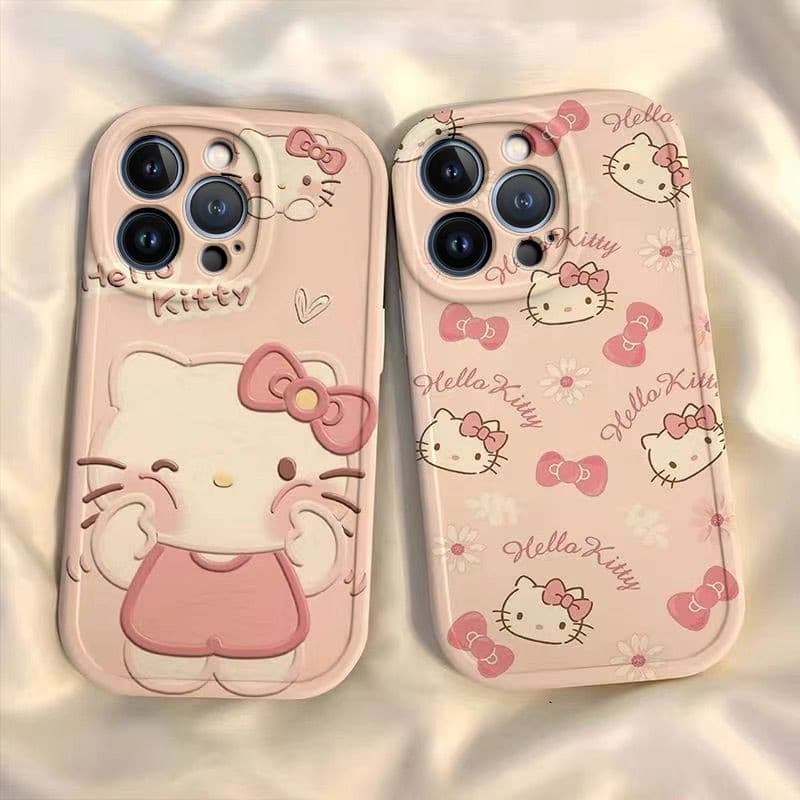 Capinha iphone 11/12/13/14/15/16 Pro max TPU soft shell desenho animadosuper fofo Hello Kitty capa de telefone rosa prot