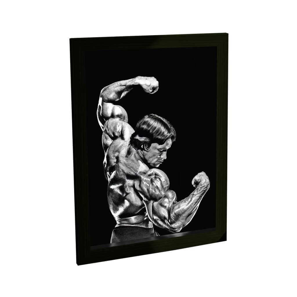Quadro Decorativo Arnold Schwarzenegger Pose Musculação Decoração Academia
