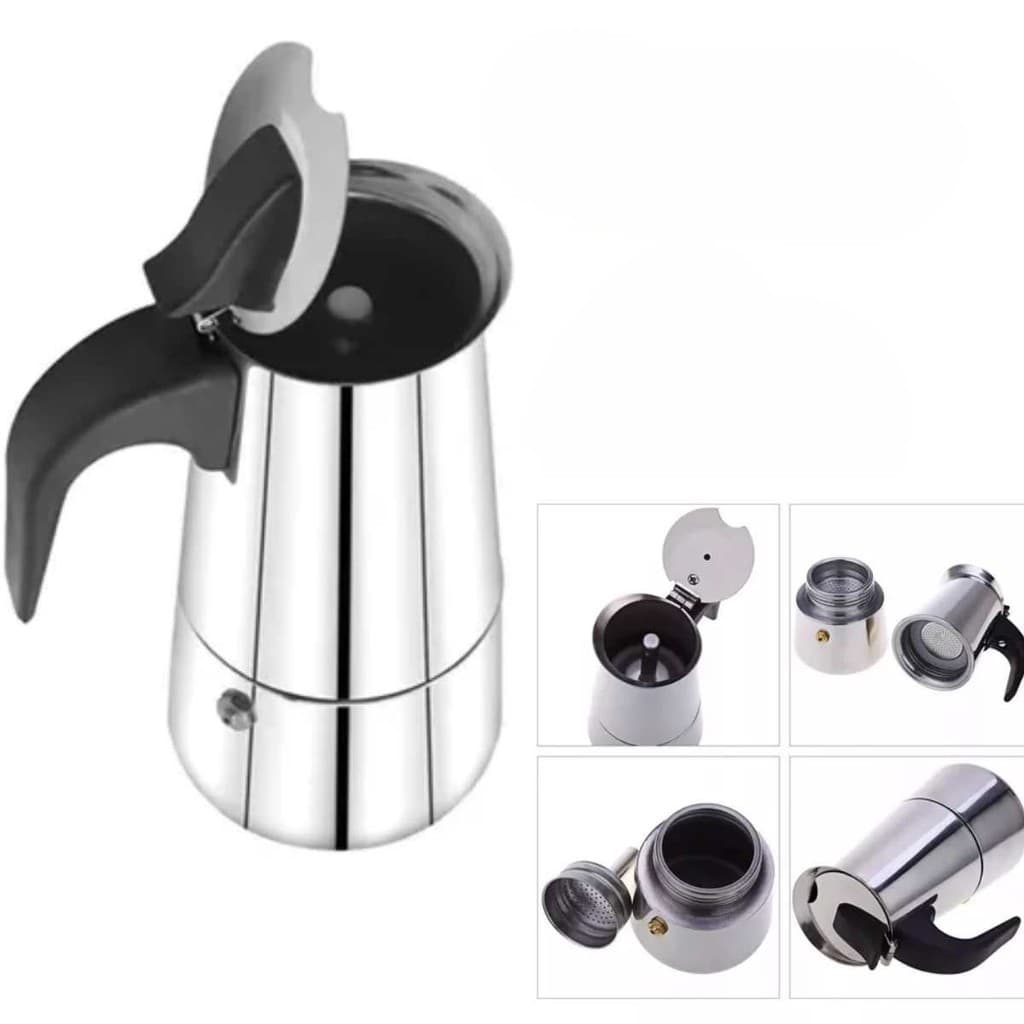 Máquina Cafeteira Italiana Inox Indução de Luxo 6 Xicaras Expresso