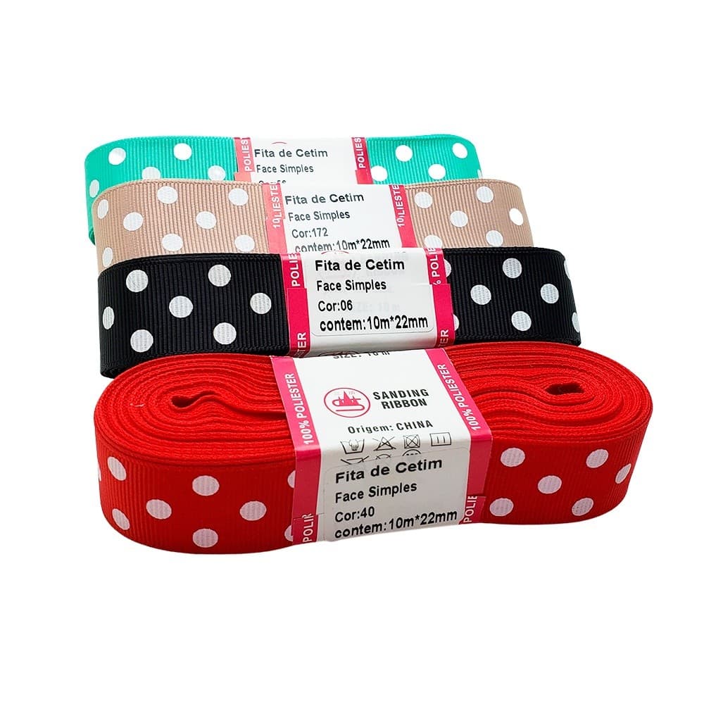 Fitas de Poá N5 22mm Sanding com 5 Metros artesanato, laços, tiaras