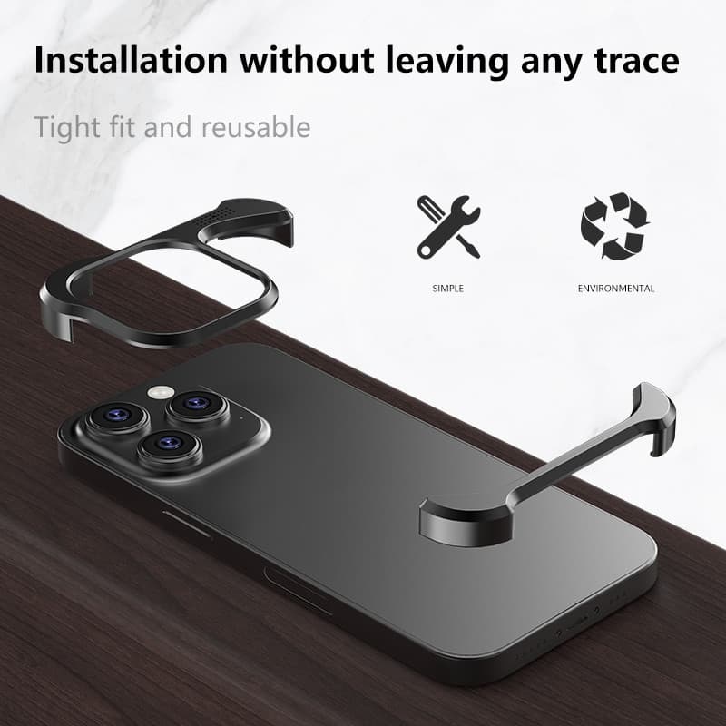 Metal Dissipação De Calor Caso Telefone Para Iphone 13 14 15 16 17 Pro Max Luz Fina Irregular Alumínio Pára-Choques Prom