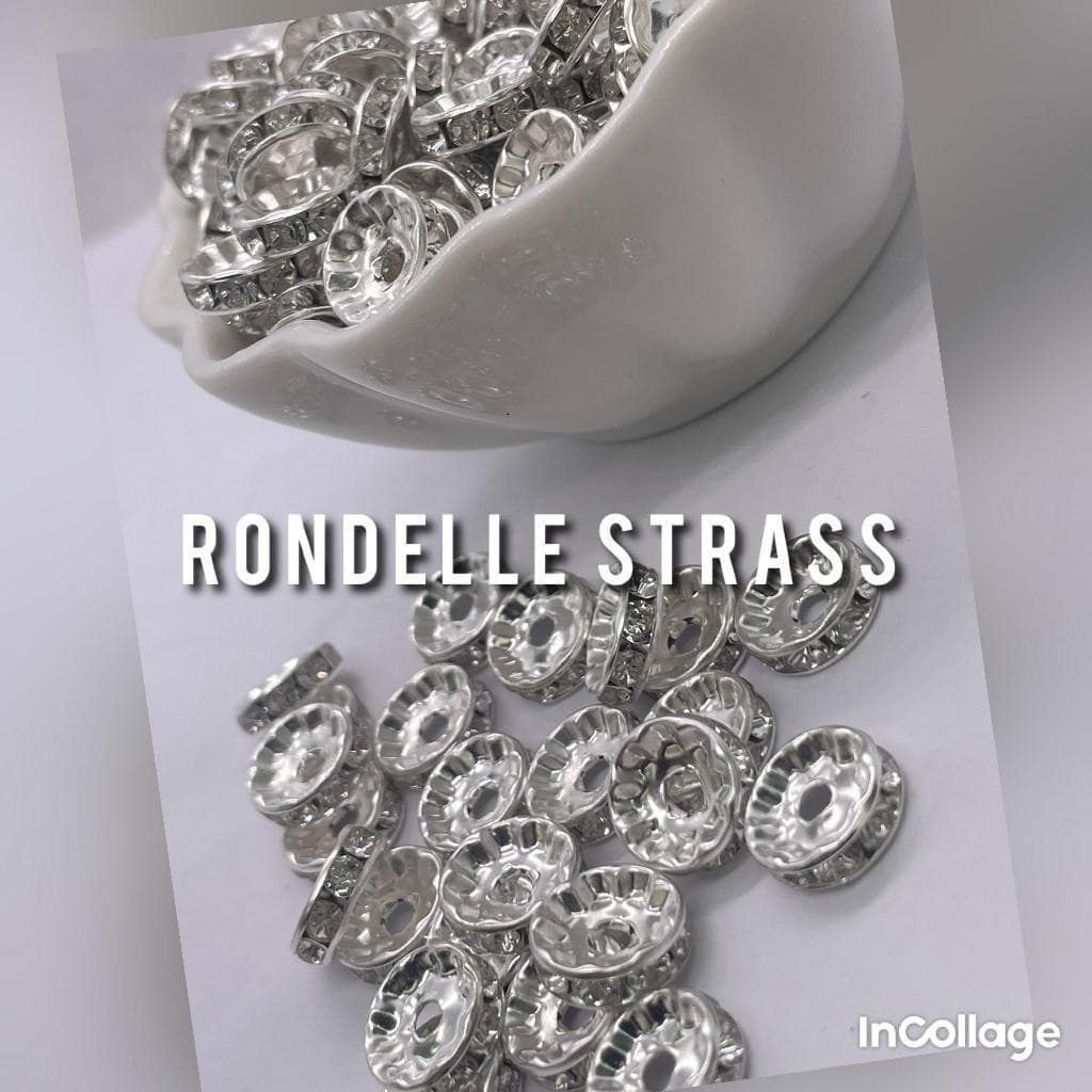 Kit 100 Rondelle Strass 6mm 8mm 10mm Entremeios para Pulseira Colar Miçanga Cristal Artesanato