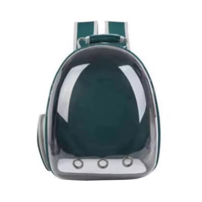 Mochila de transporte respirável e com visão transparente para cachorro ou gato VERDE