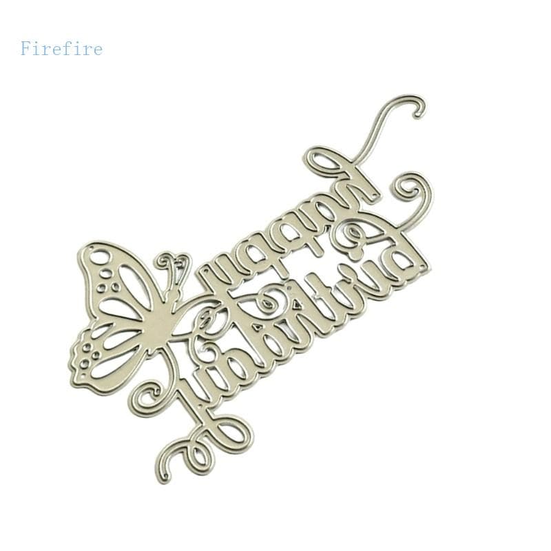 Firefire Feliz Aniversário Borboleta Aço Carbono Cortado Para Cartões Scrapbooking
