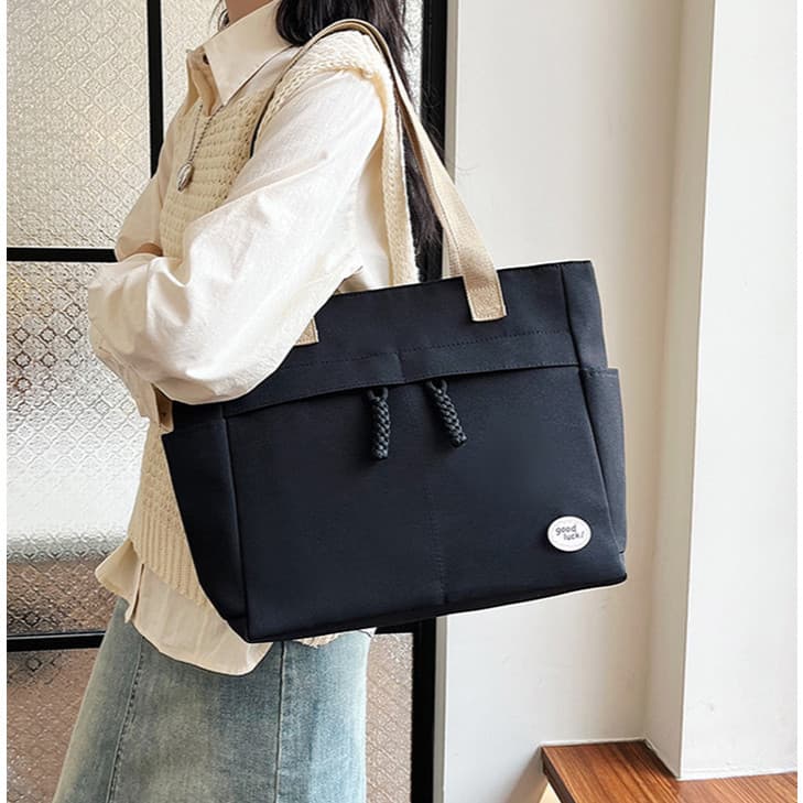 CHENXIAOHONG Bolsa de Lona Feminina Estilo Japonês | Ombro Confortável, Grande Espaço para Faculdade e Rotina Diária