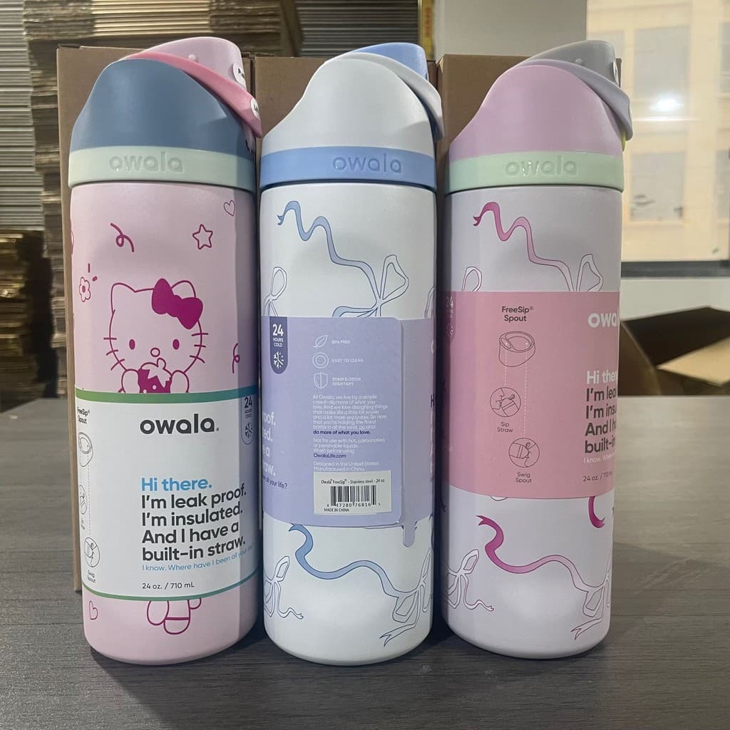Copo Térmico de Vácuo Duplo Owala freeSip 24OZ 32OZ Garrafa Esportiva