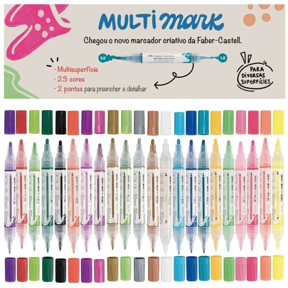 Marcador Criativo MultiMark Shake e Paint 2 Pontas - Faber-Castell