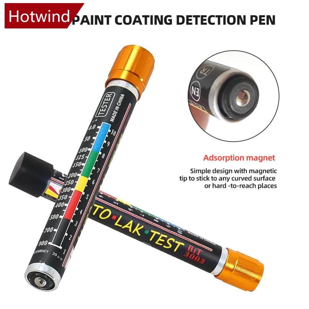 HOTWIND Testador De Espessura De Teste De Pintura De Carro Com Medidor De Escala De Ponta Magnética Verificação De Colis