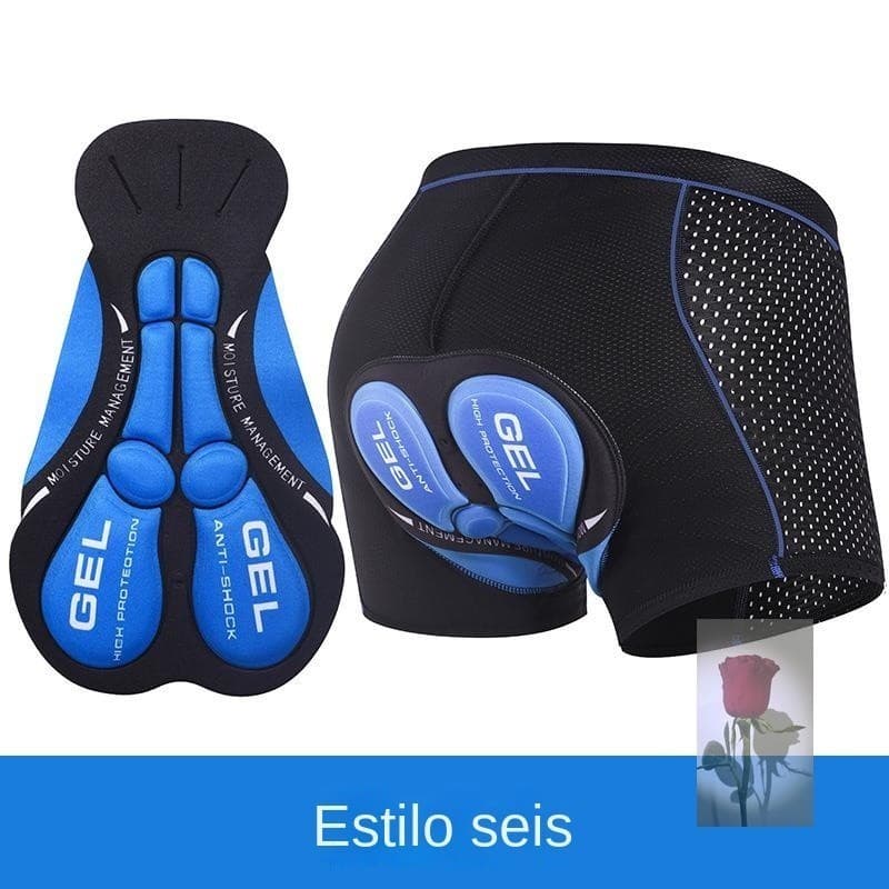 Bermuda de ciclismo masculina respirável com almofadas antichoque de silicone para ciclismo de estrada e de montanha