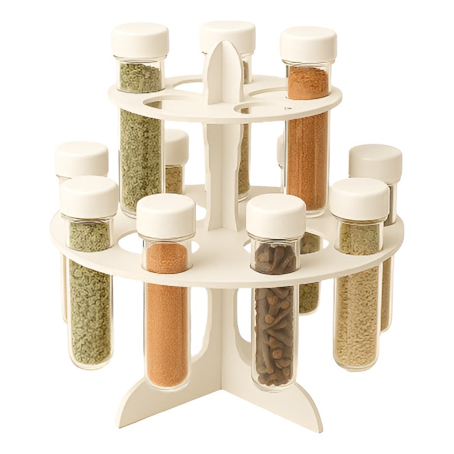 Porta Temperos 18 Potes De Acrílico  Organizador De Cozinha