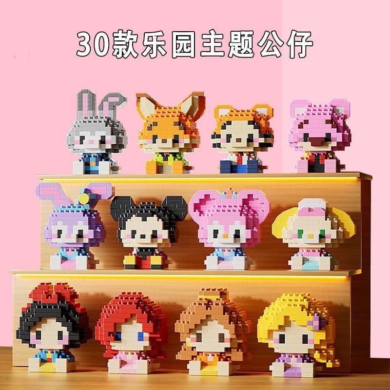 Compatível com brinquedos de blocos de construção montados Lego/Panda Morango Urso Boneca de desenho animado Blocos de c