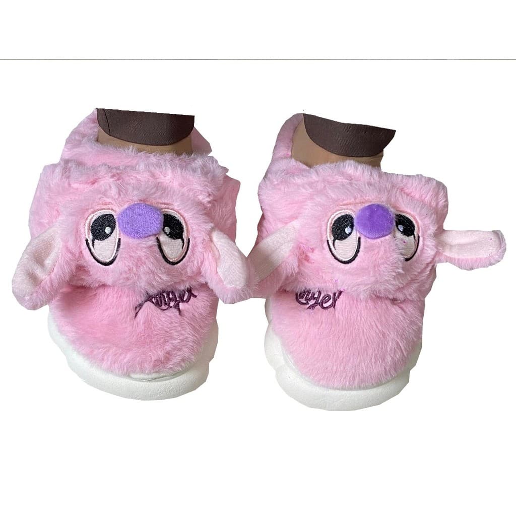Pantufa Antiderrapante Solado PU Angel Adulto Rosa