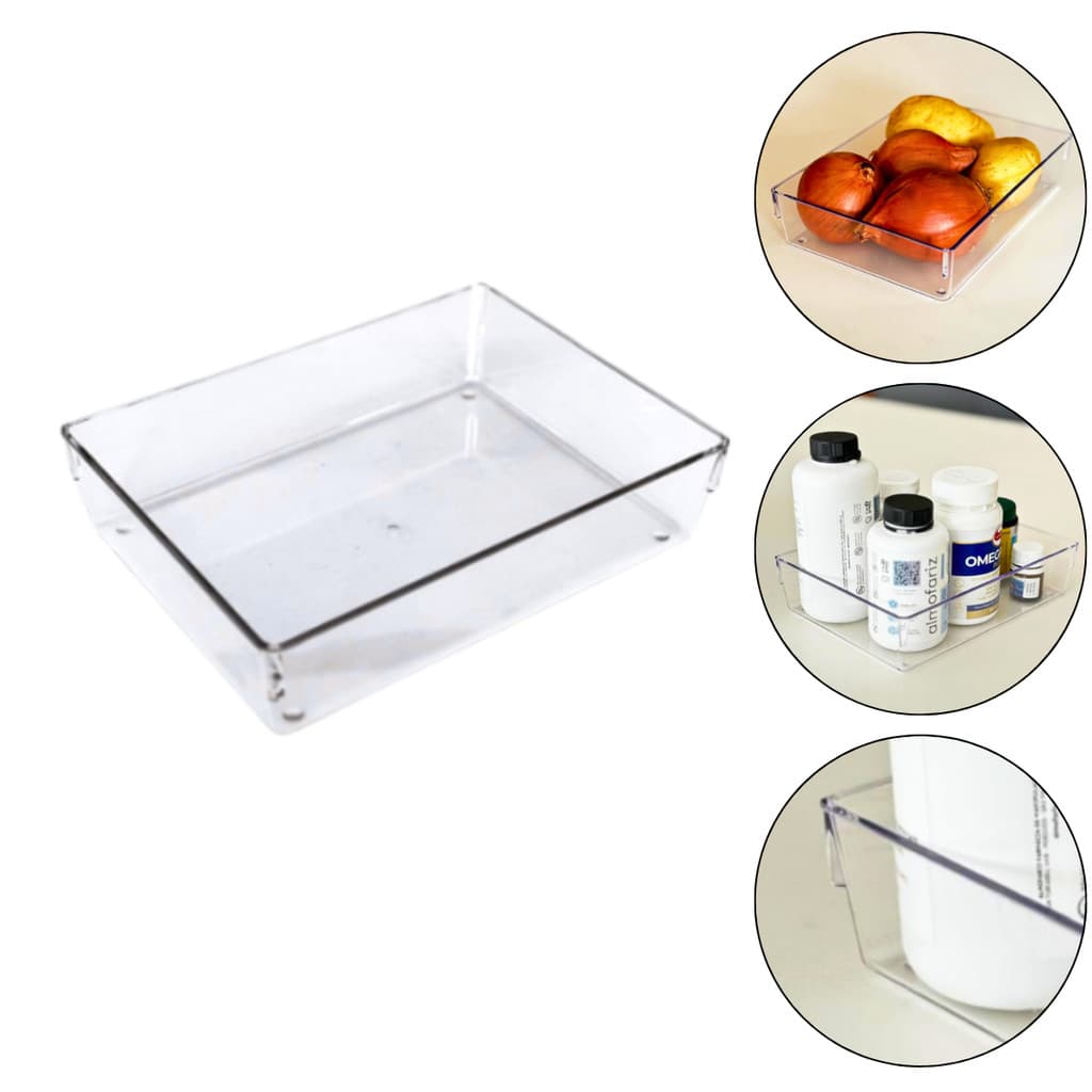Organizador De Gavetas Multiuso Modular Cor Transparente G Trioplast