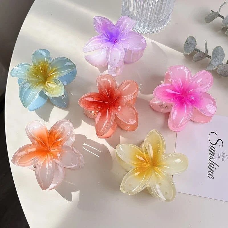 3 peças de Grampo de Cabelo Florido para Mulheres, Estilo Havaiano, Forte Fixação, Acessórios Coloridos para Cabelo.