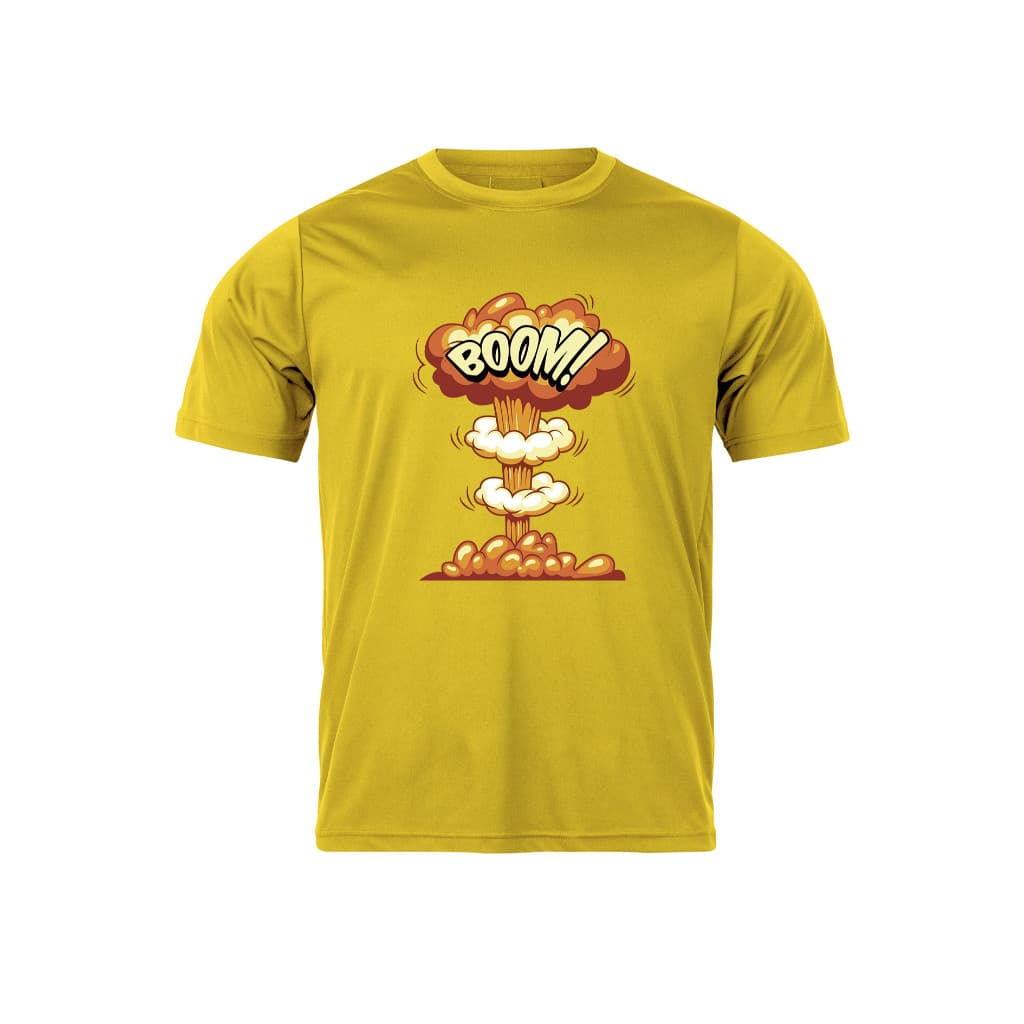 Camiseta feminina Boom onomatopeia style cartoon explosão bomba