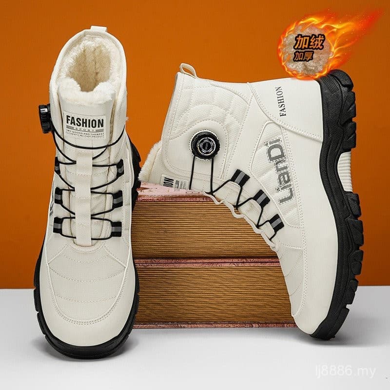 Botas De Neve Masculinas Resistentes Ao Frio Do Nordeste , Cano Alto , Lã Espessada , Quente , Sola Grossa , Casual , Ta