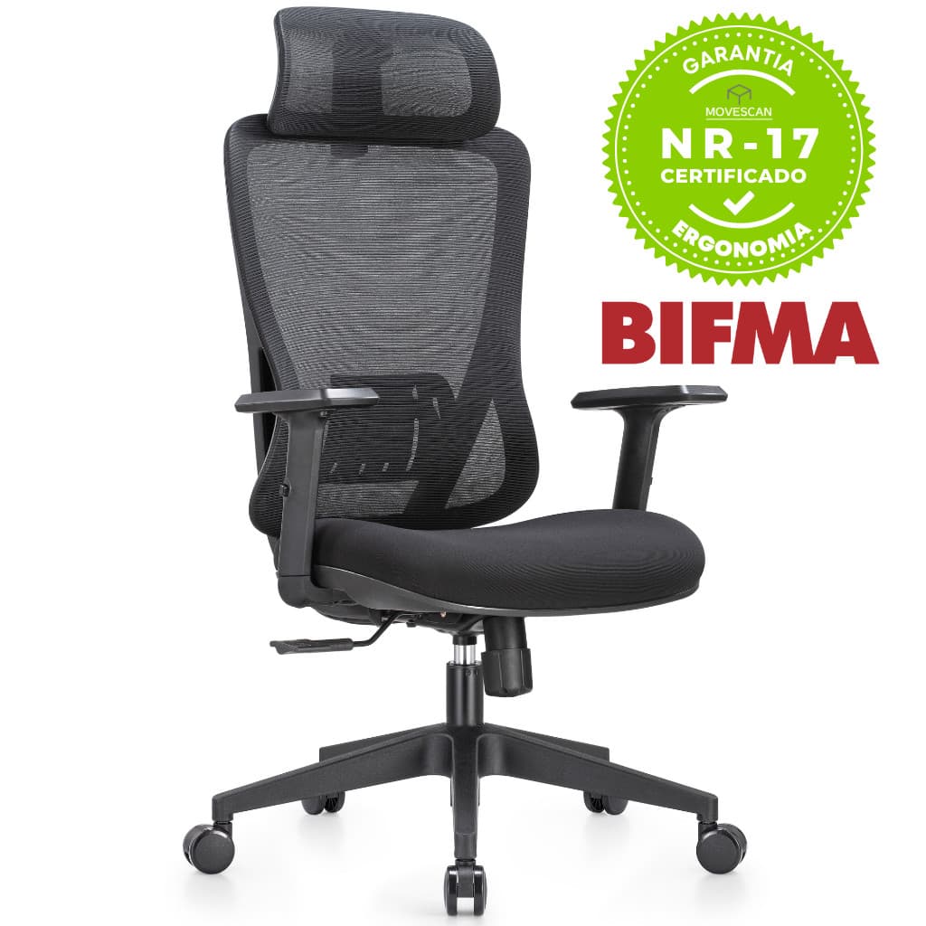 Cadeira de Escritório com NR17 Ergonômica Presidente Kappa High Movescan