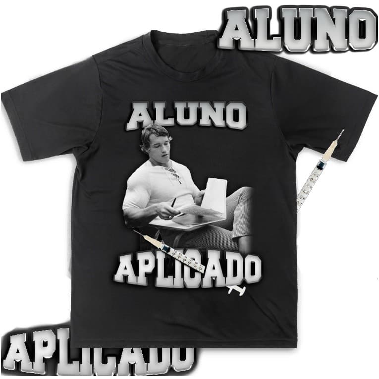 Camiseta Academia Oversized Maromba Aluno Aplicado Suco 100% Algodão Alta Qualidade