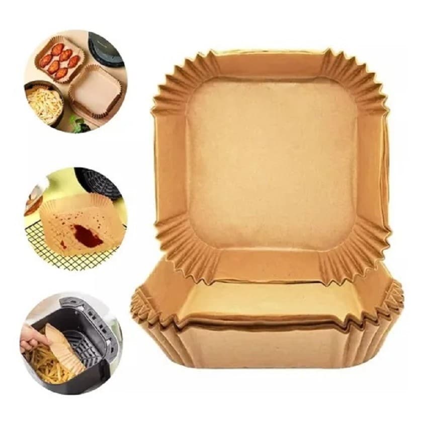Forma Forro De Papel Descartável Air Fryer Kit C/50 Un 20cm