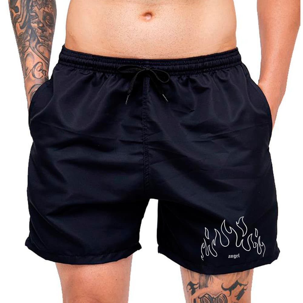 Short Tectel Fire Angel Várias Cores Esportivo Academia Gym Fogo Treino