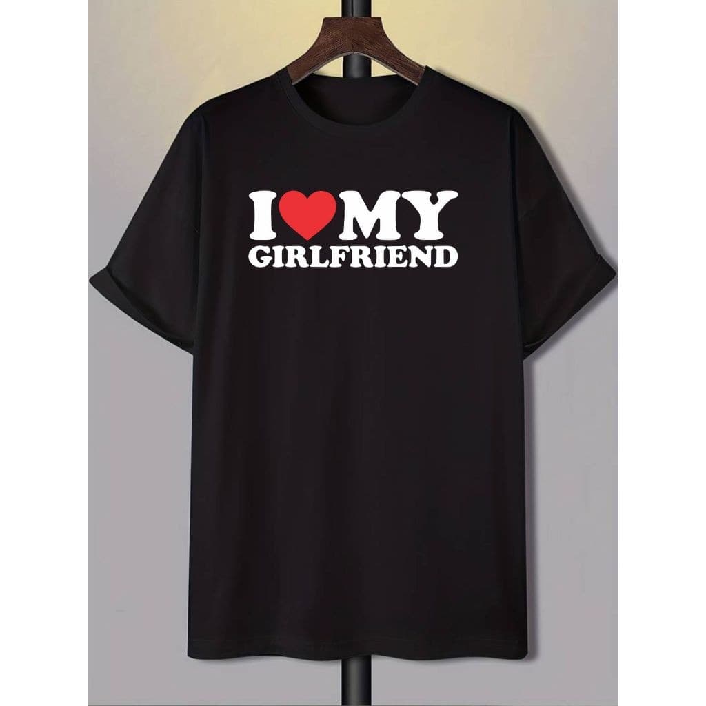 Camiseta Masculina Feminina Estampa I Love My Girlfriend Camisa Algodão