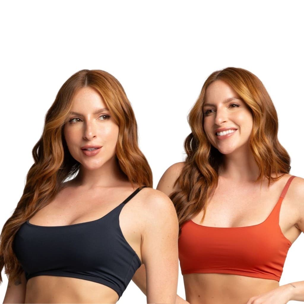 Kit 2 Top Academia Fitness Básico Feminino Alça Fina Microfibra Sem Bojo