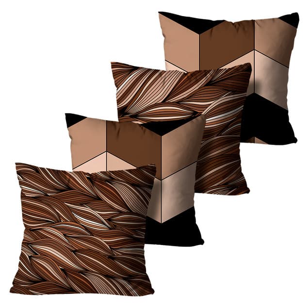 Kit com 4 Capas de Almofadas Decorativas Abstratas Terracota45x45