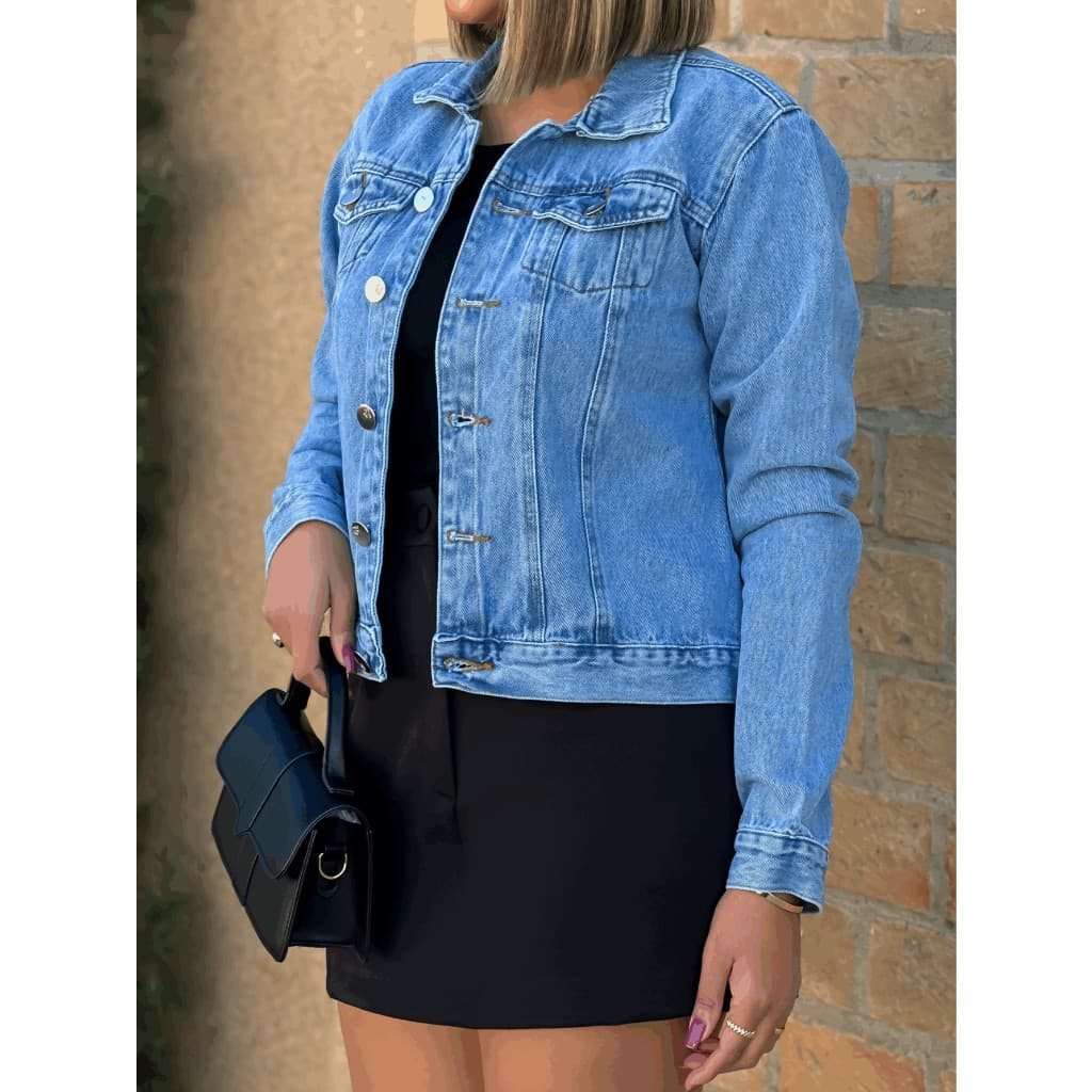 Janejeans 9051 jaqueta jeans feminina roupa casaco manga longa 9051